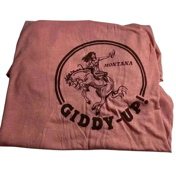Montana Giddy Up Tshirt Made In Montana Medium Women’s New With Tags Cowgirls - Picture 3 of 5